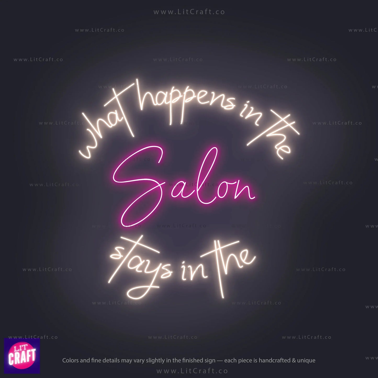What happens in the salon, stays in the salon | Custom Neon Sign